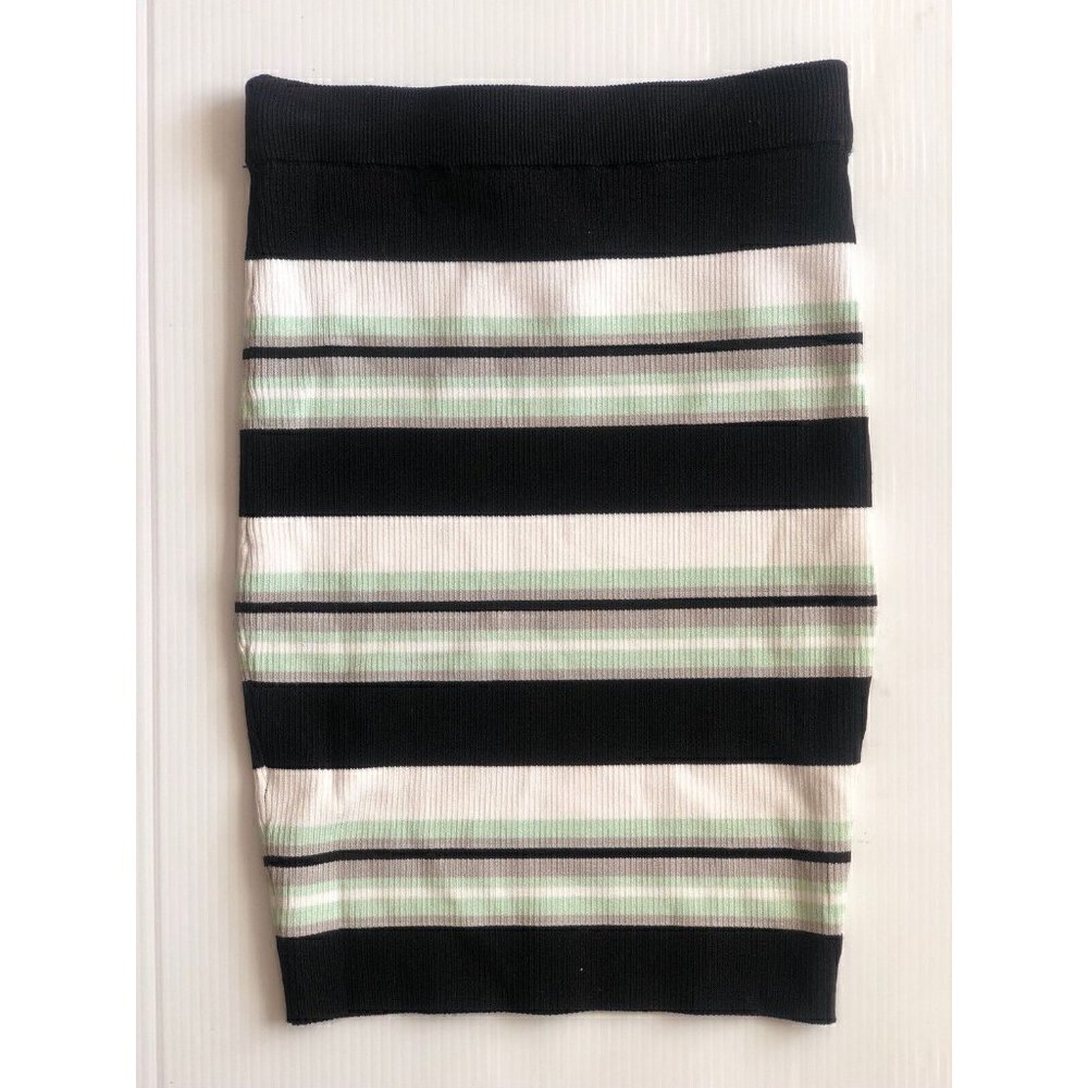 Torn by Ronny Kobo Women's Knit Striped Mini Skirt Navcom Size XS - Picture 3 of 6